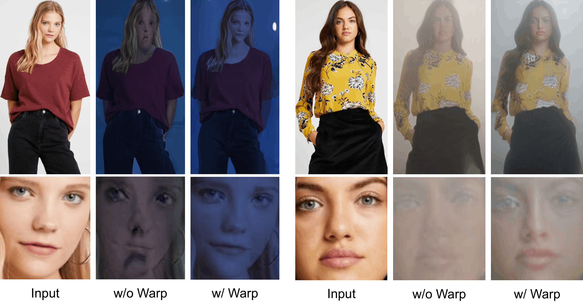 Warp vs no-warp comparison